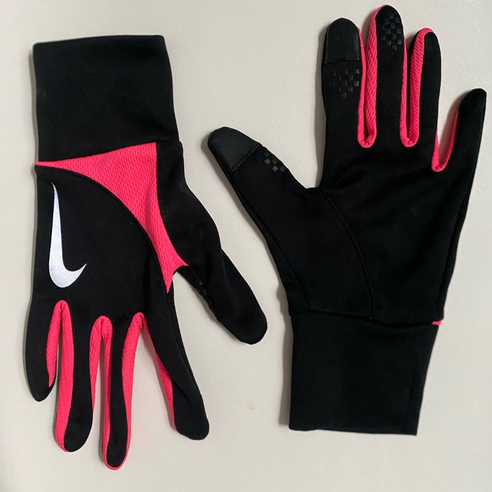 Nike Black and Pink Athletic Gloves
